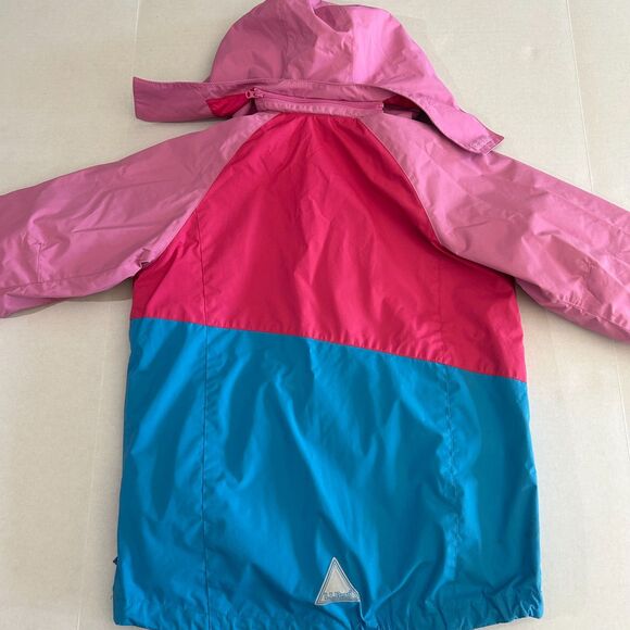 L.L. BEAN, Kid's Fleece Lined 3 in 1 Jacket in Pink, Blue Colorblock, sz 10-12 - Picture 6 of 14
